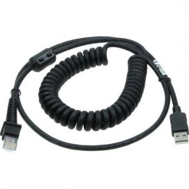 Datalogic USB kabel, gekruld, 2.4 meter, zwart