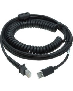 Datalogic USB kabel, 5 meter, gekruld, kleur zwart